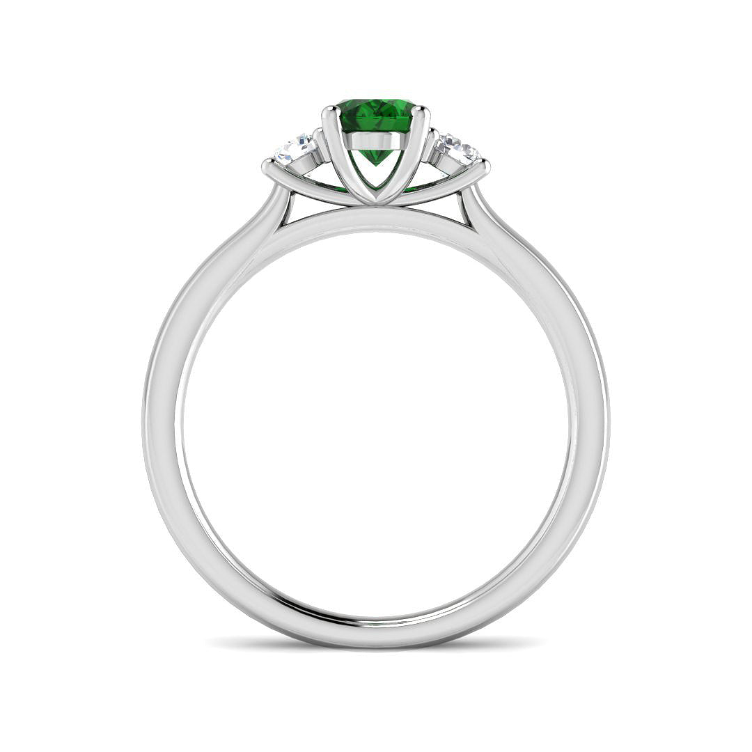 9ct White Gold 0.80ct Emerald Ring