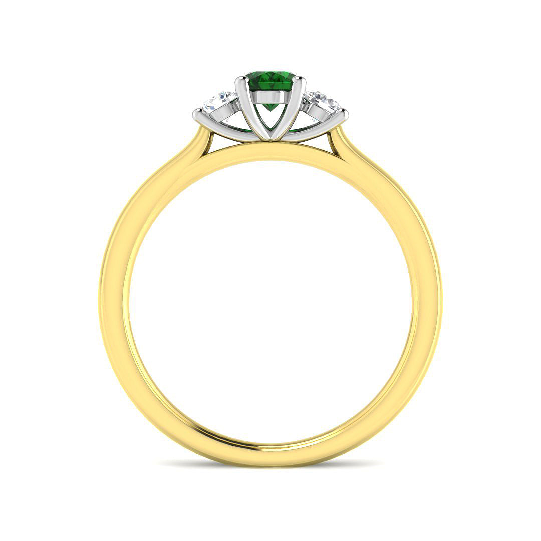 9ct Two-Tone Gold 0.64ct Emerald Ring