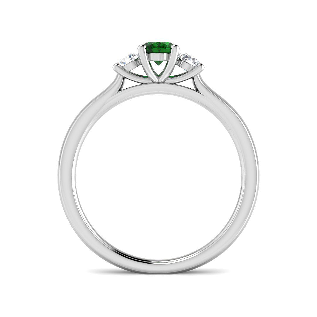 9ct White Gold 0.64ct Emerald Ring