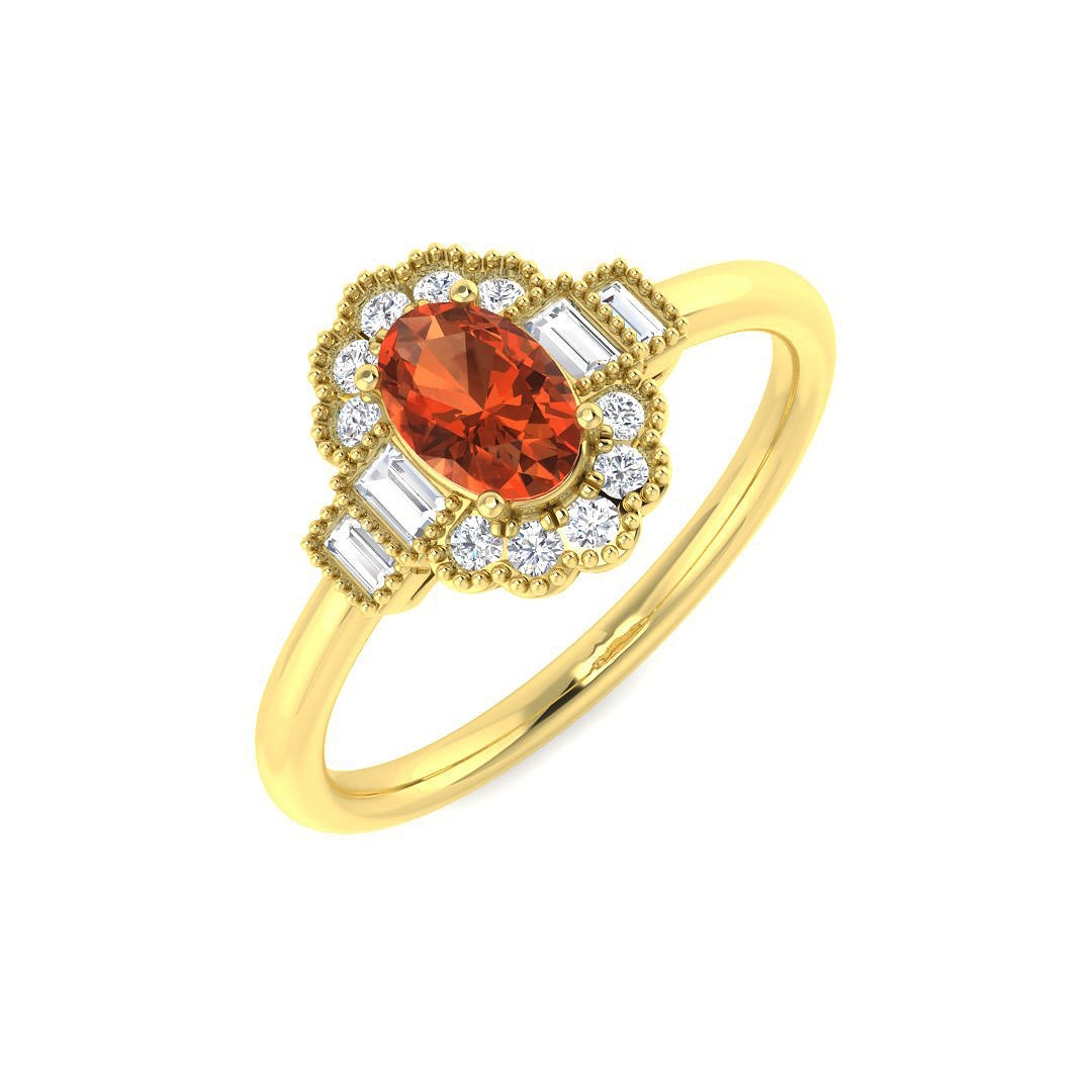 9ct Yellow Gold 0.98ct Multi Sapphire Ring