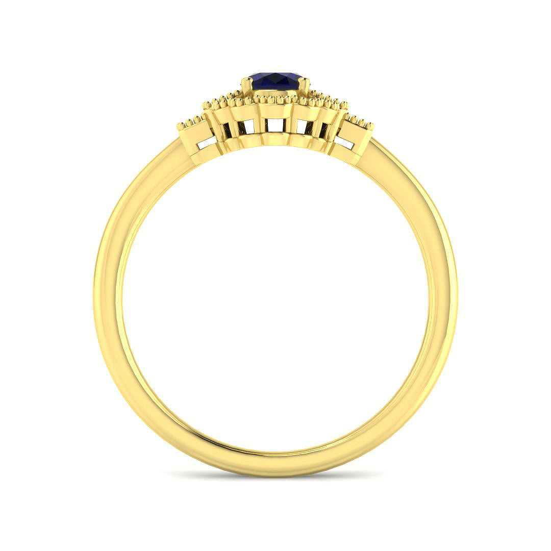 9ct Yellow Gold 0.72ct Multi Sapphire Ring
