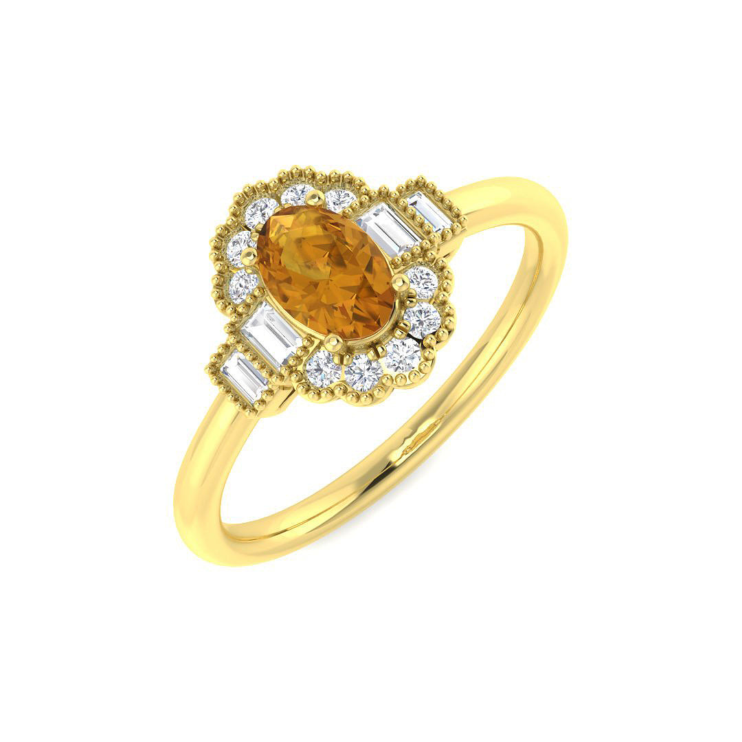 9ct Yellow Gold 0.68ct Multi Sapphire Ring