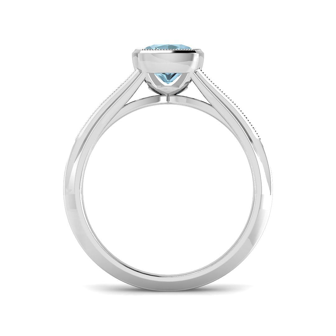 9ct White Gold 1.15ct Aquamarine Ring