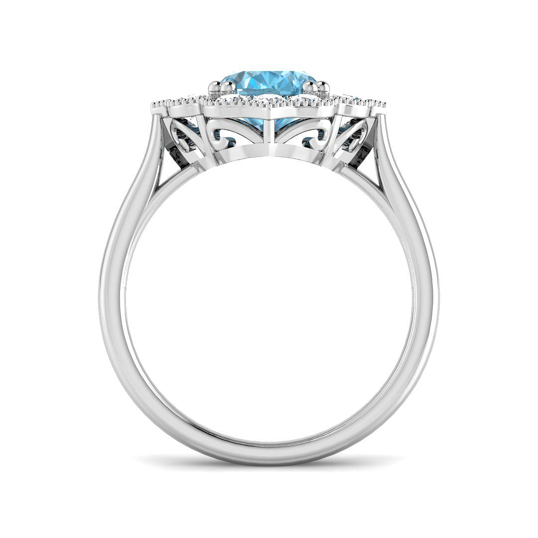 9ct White Gold 2.89ct Sky Blue Topaz Ring