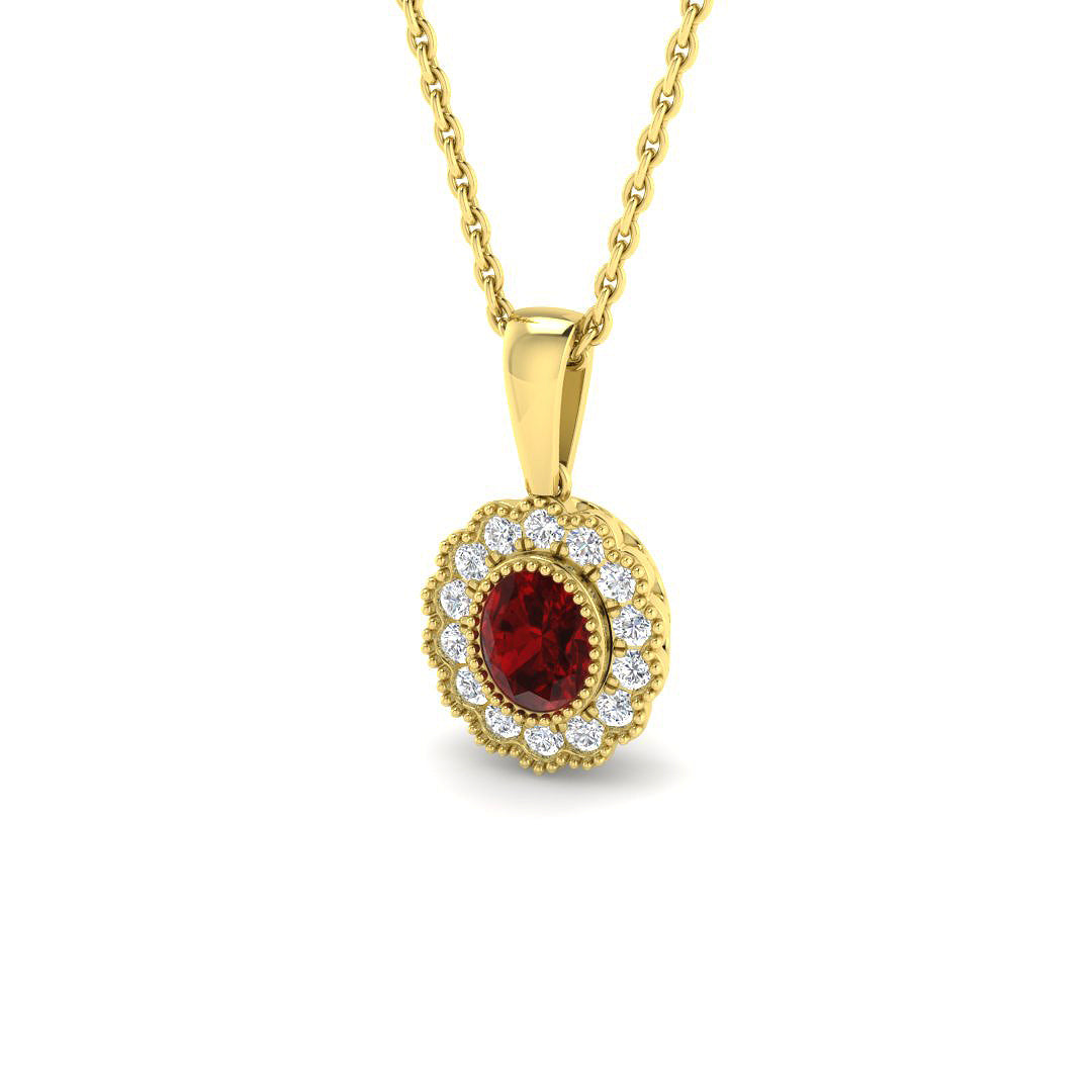 9ct Yellow Gold 0.48ct Ruby Pendant