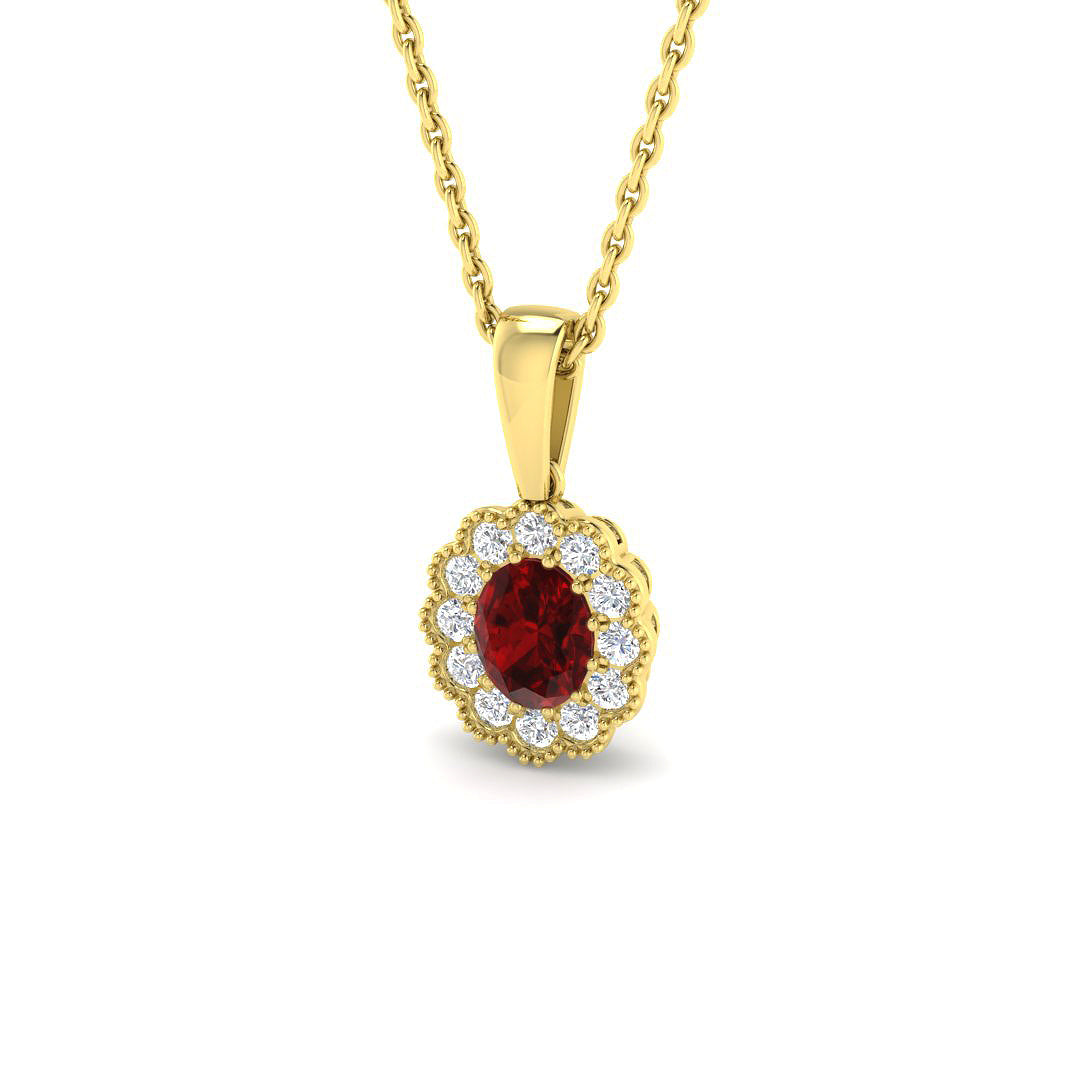 9ct Yellow Gold 0.53ct Ruby Pendant