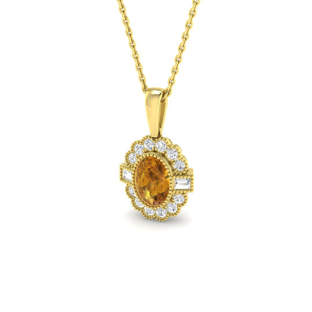 9ct Yellow Gold 1.18ct Multi Sapphire Pendant