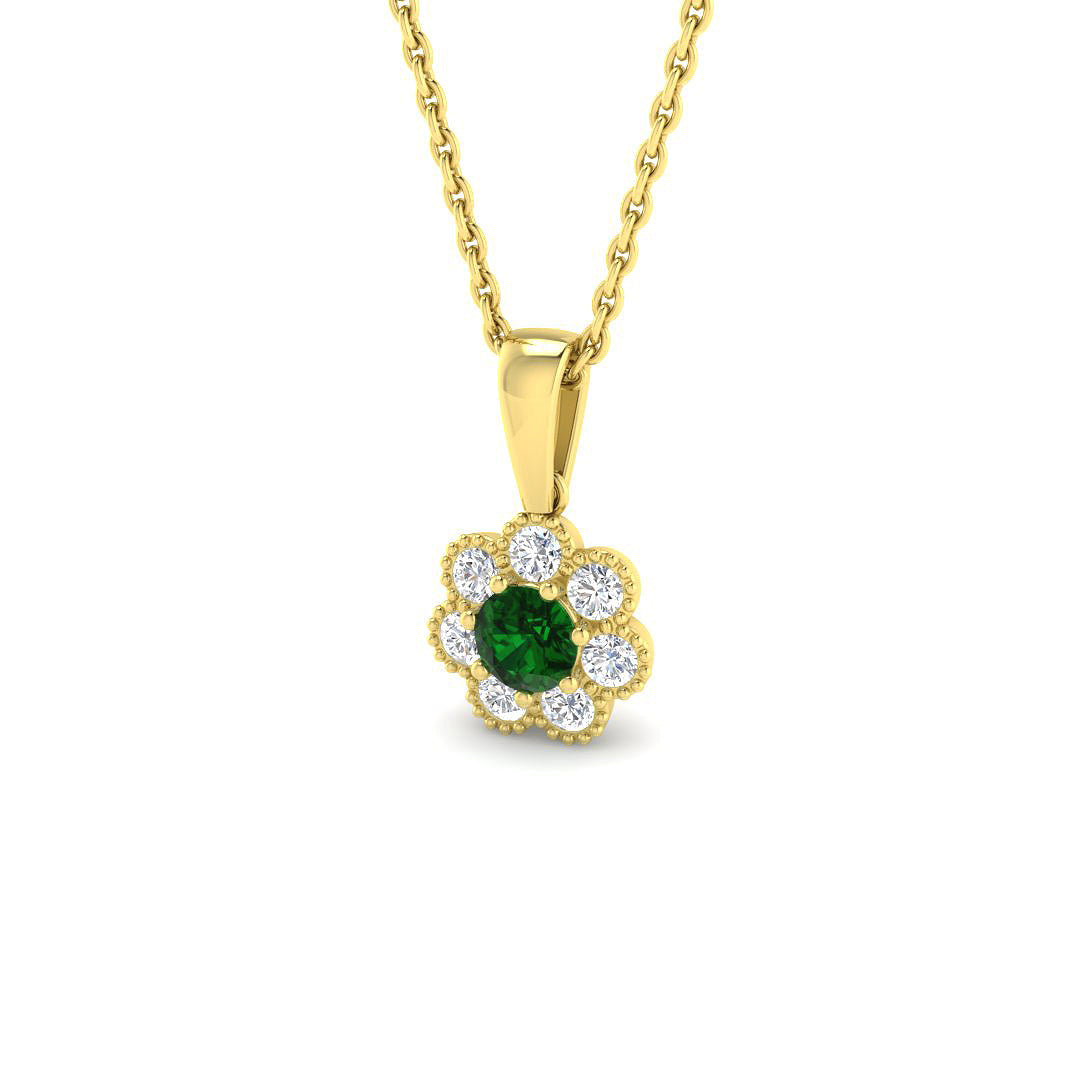 9ct Yellow Gold 0.43ct Emerald Pendant