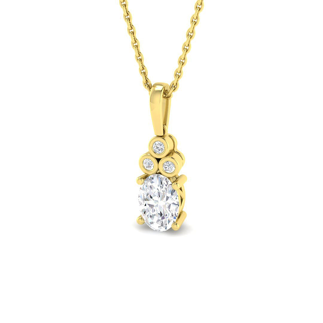 9ct Yellow Gold 0.68ct Laboratory Grown CVD Pendant