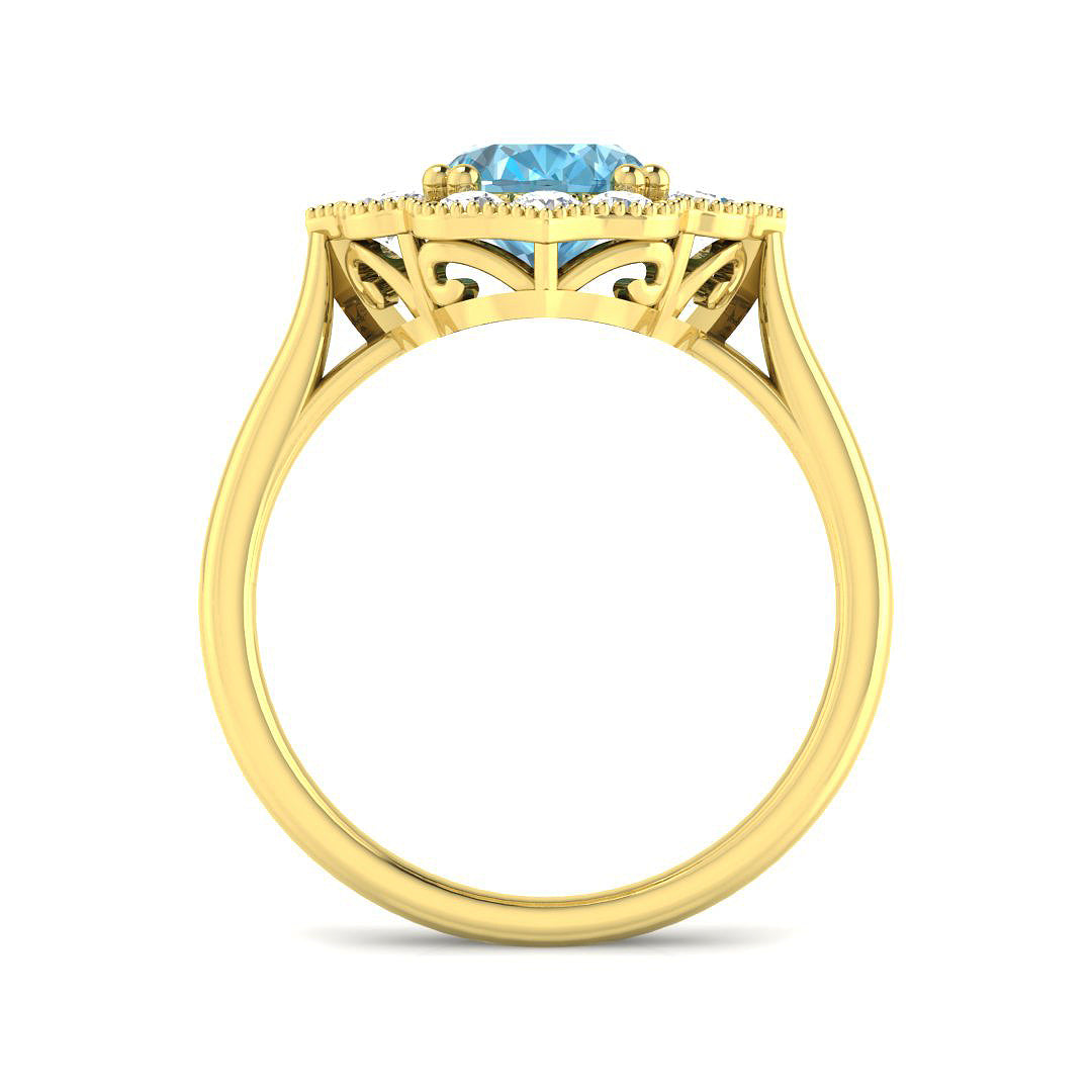 9ct Yellow Gold 2.89ct Sky Blue Topaz Ring