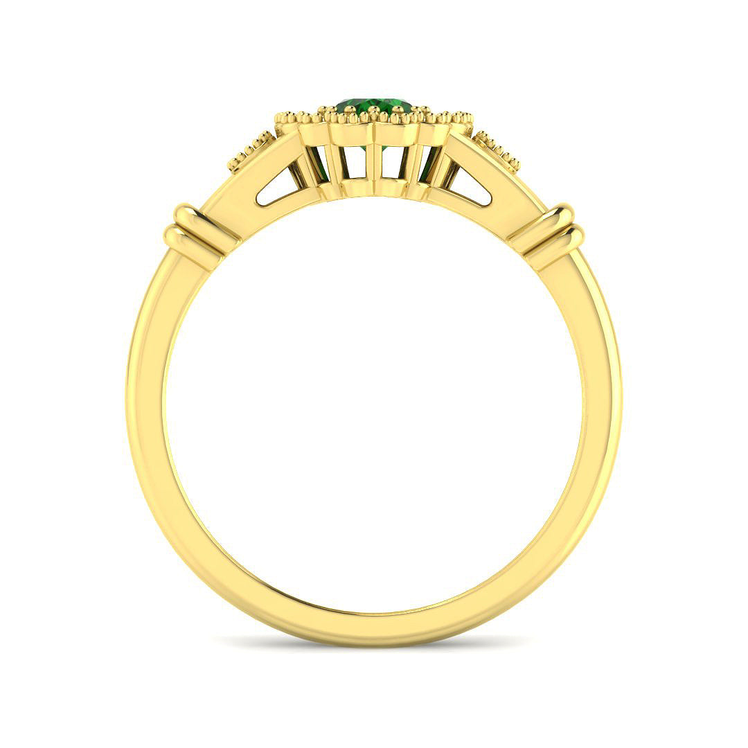 18ct Yellow Gold 0.48ct Emerald Ring