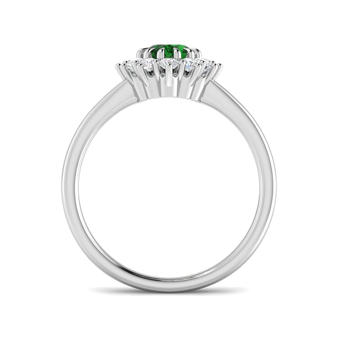 9ct White Gold 1.17ct Emerald Ring