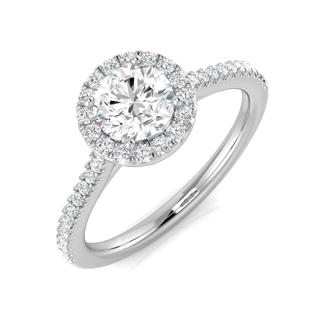 Platinum 0.71ct F SI1 Diamond Ring