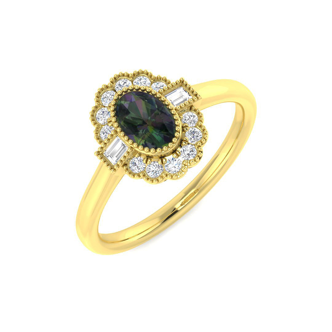 9ct Yellow Gold 0.80ct Teal Sapphire Ring