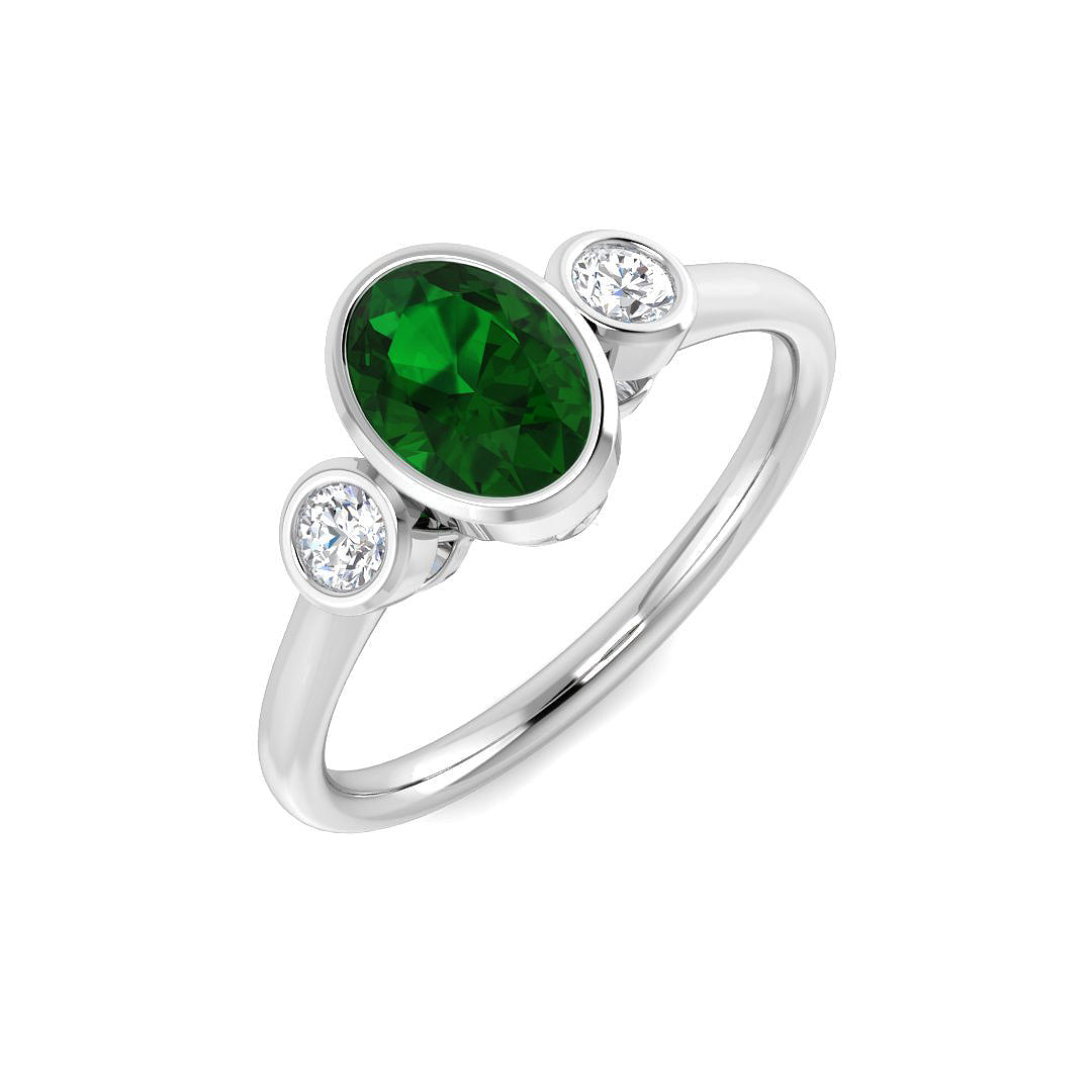9ct White Gold 0.84ct Emerald Ring