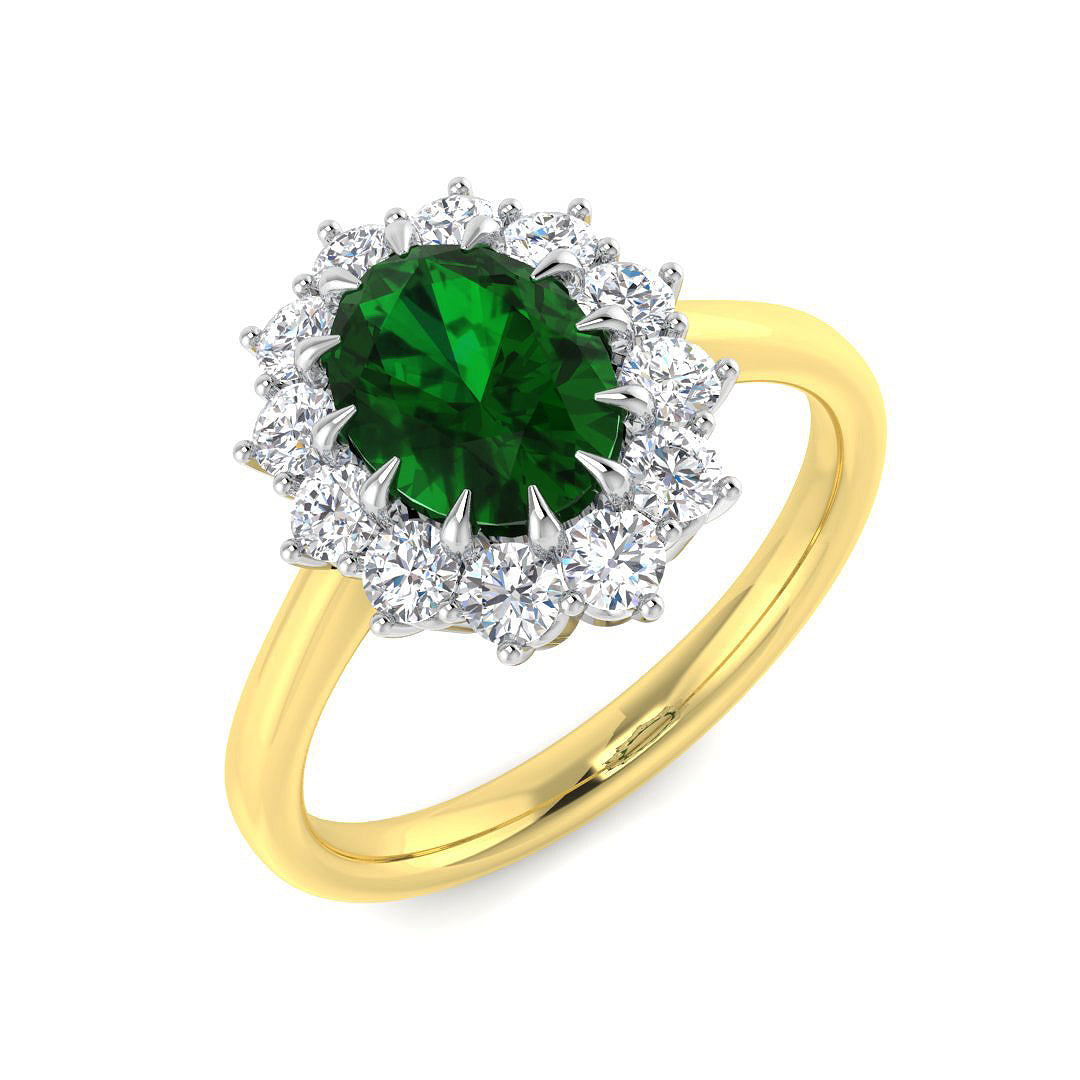 9ct Two-Tone Gold 1.53ct Emerald Ring