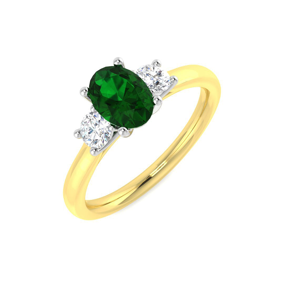 9ct Two-Tone Gold 1.06ct Emerald Ring