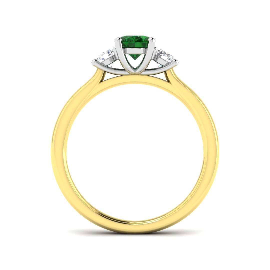 9ct Two-Tone Gold 1.06ct Emerald Ring