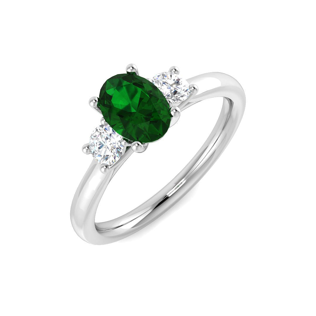 9ct White Gold 1.06ct Emerald Ring
