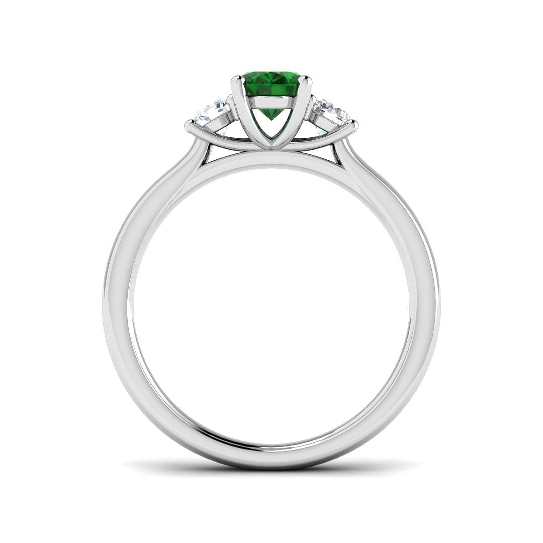 9ct White Gold 1.06ct Emerald Ring