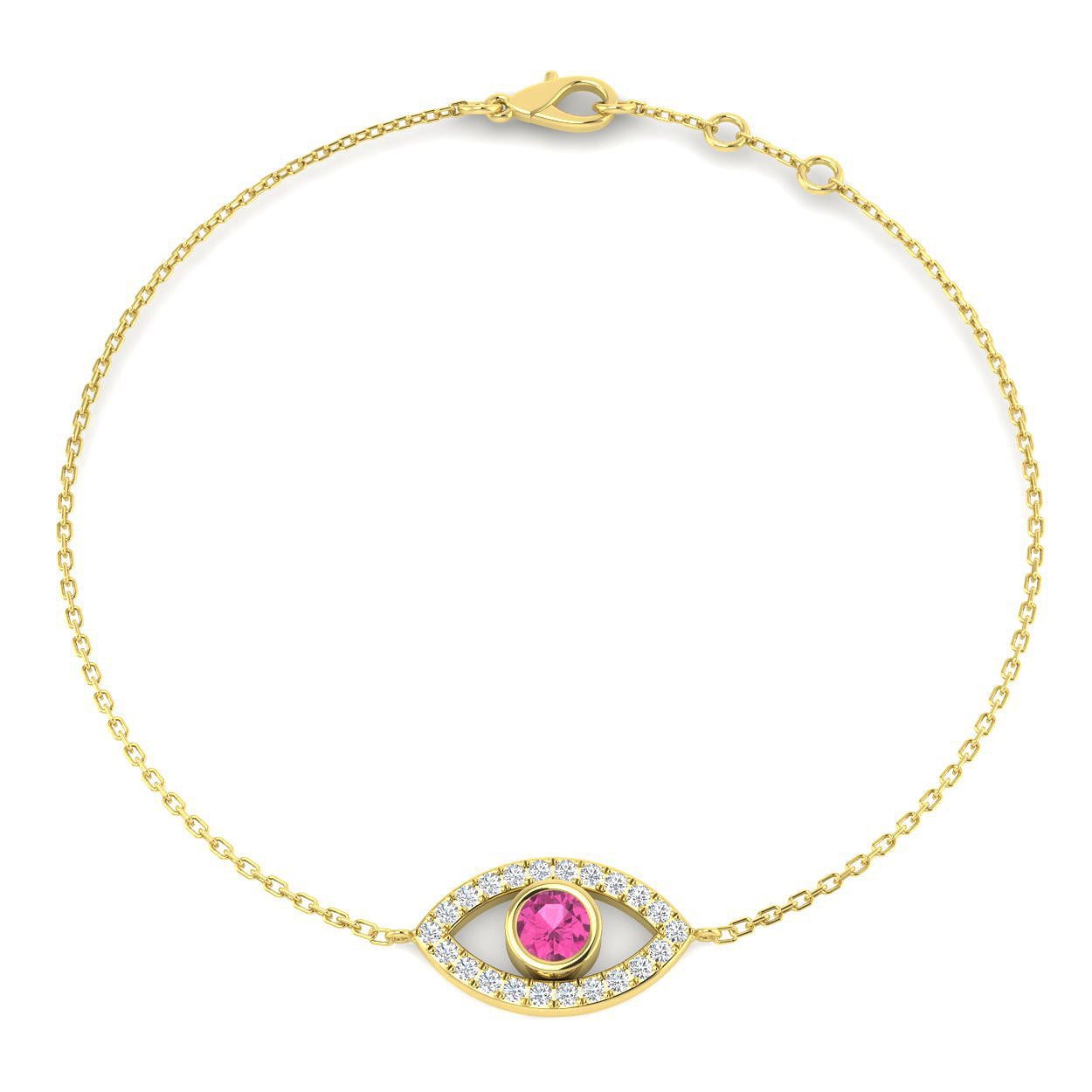 9ct Yellow Gold 0.52ct Pink Sapphire Bracelet