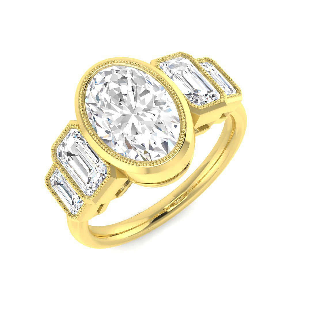 9ct Yellow Gold 3.21ct E VS2 Laboratory Grown CVD Ring