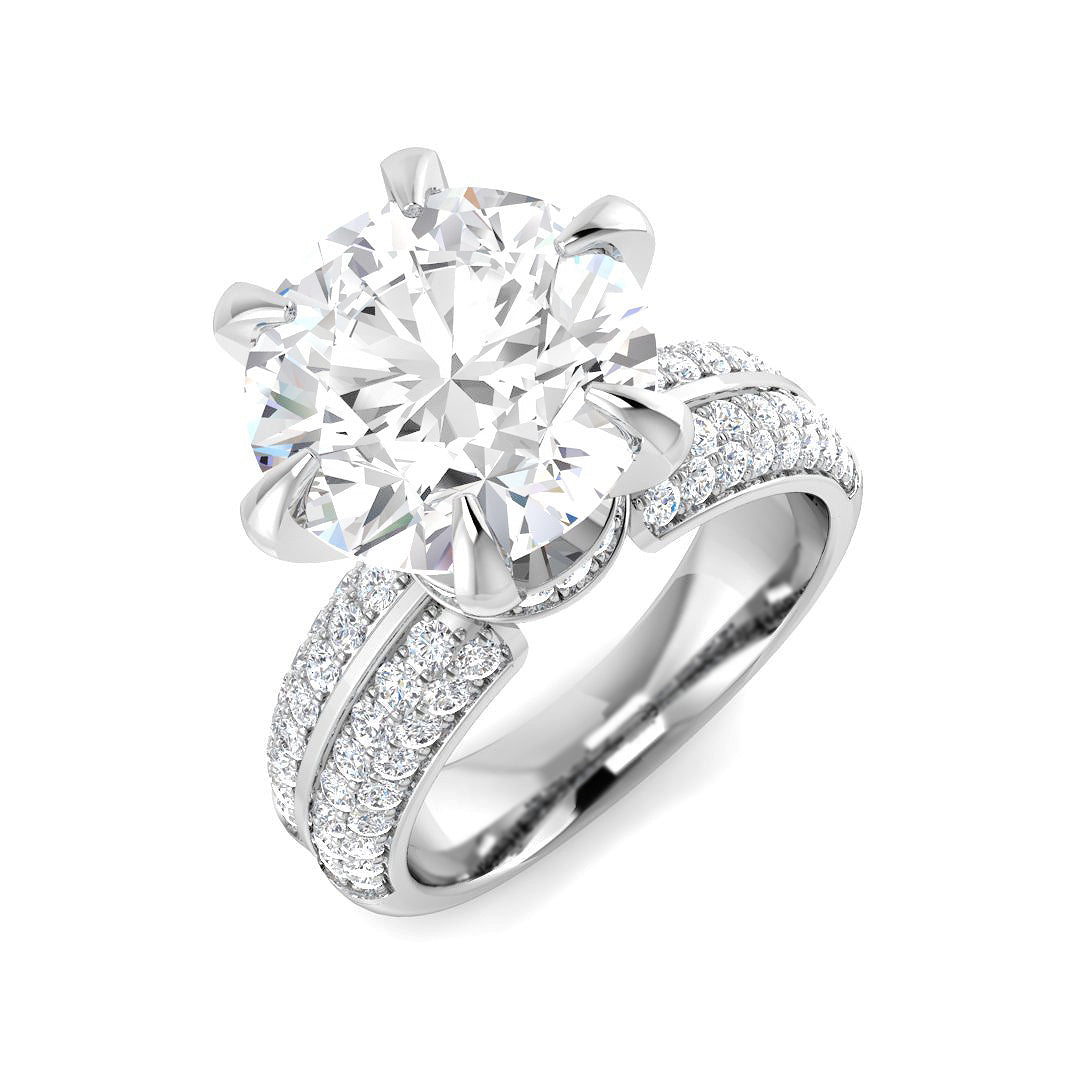 9ct White Gold 5.93ct E VS2 Laboratory Grown CVD Ring
