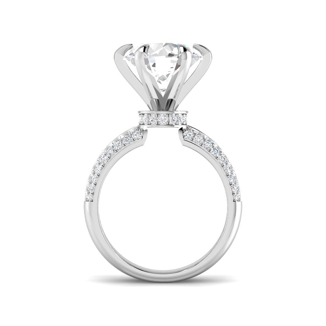 9ct White Gold 5.93ct E VS2 Laboratory Grown CVD Ring