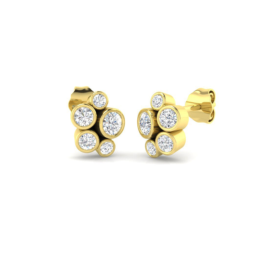 9ct Yellow Gold 0.59ct Laboratory Grown CVD Earrings