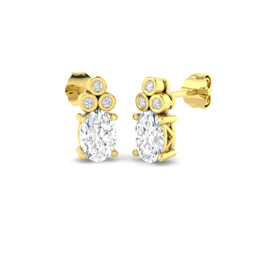 9ct Yellow Gold 1.40ct Laboratory Grown CVD Earrings