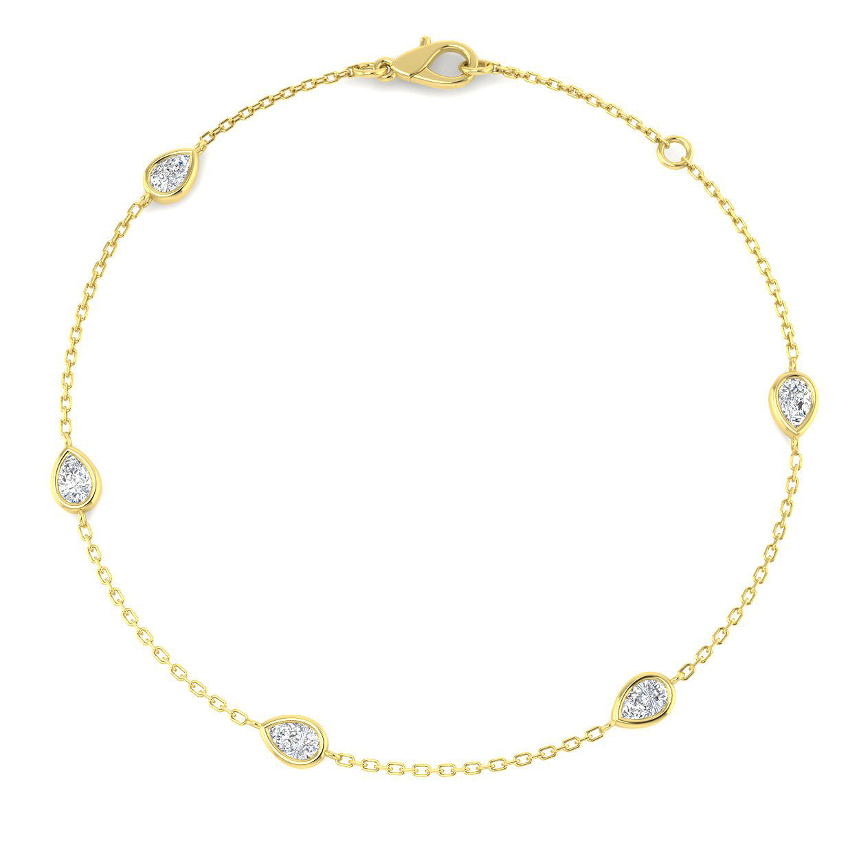 9ct Yellow Gold 0.56ct Laboratory Grown CVD Bracelet