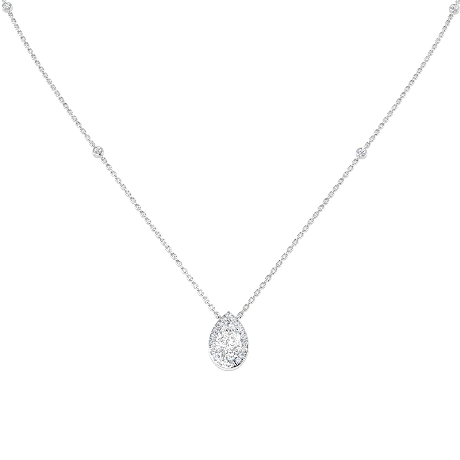 9ct White Gold 1.38ct E VS2 Laboratory Grown CVD Necklace