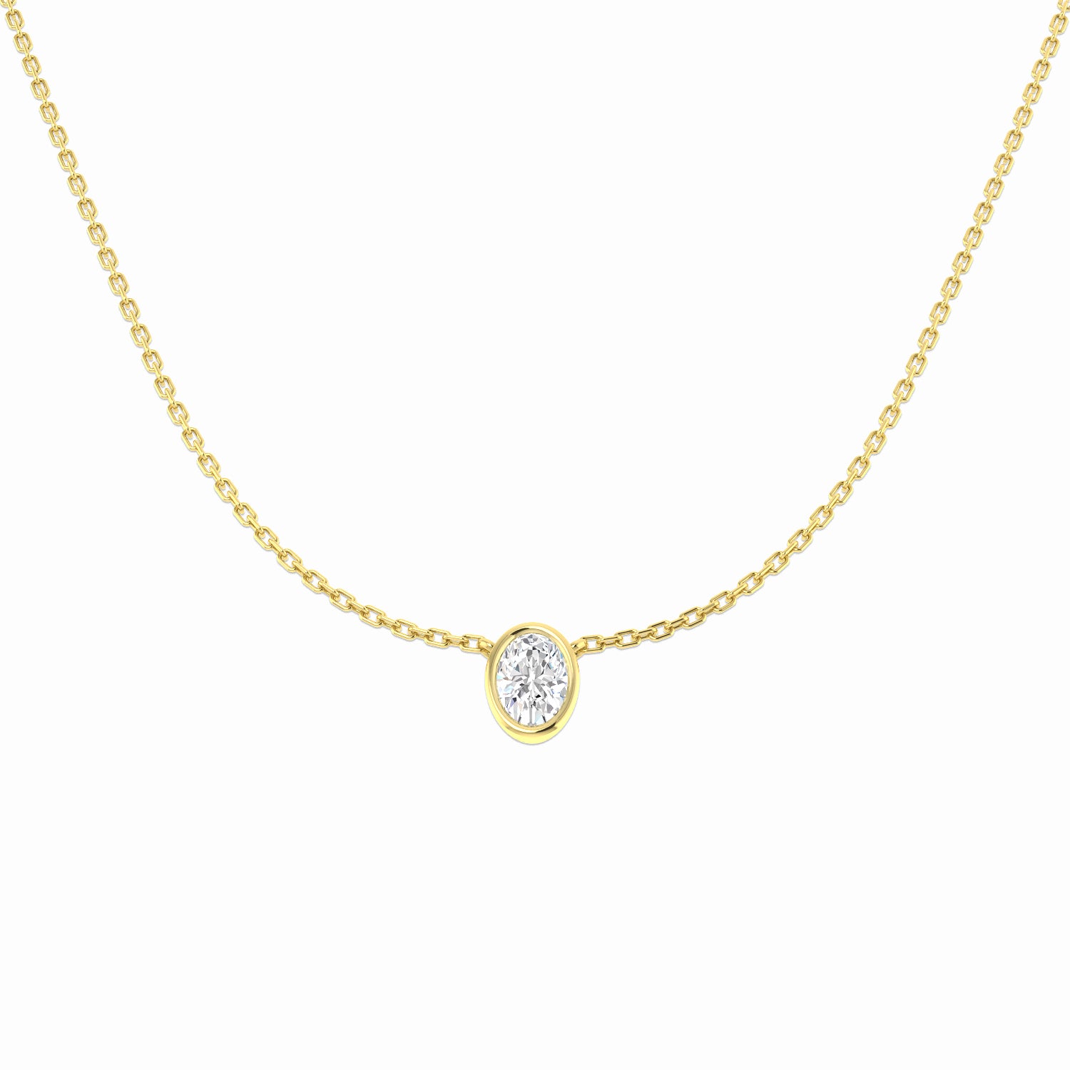 9ct Yellow Gold 0.55ct Laboratory Grown CVD Necklace