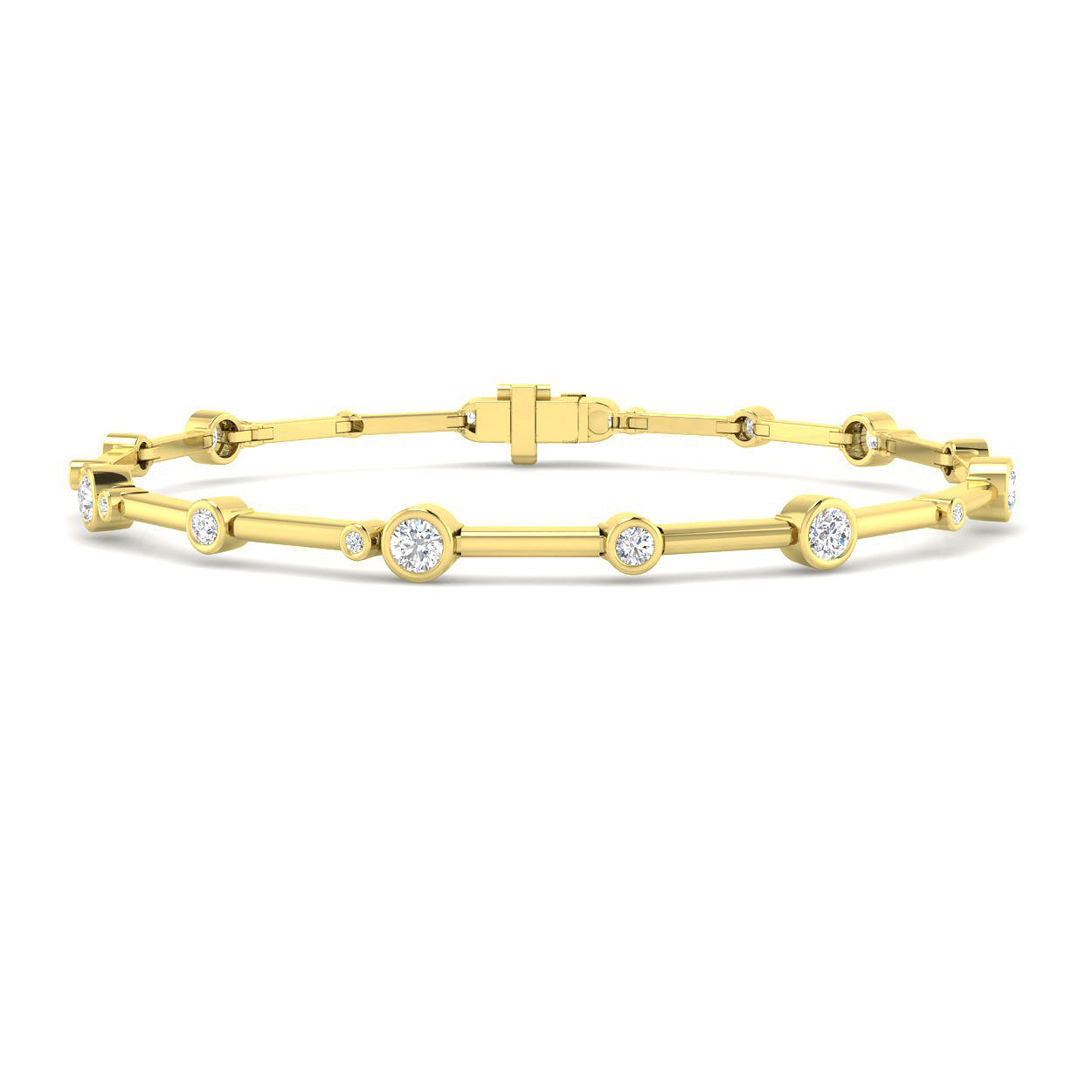 9ct Yellow Gold 0.94ct Laboratory Grown CVD Bracelet