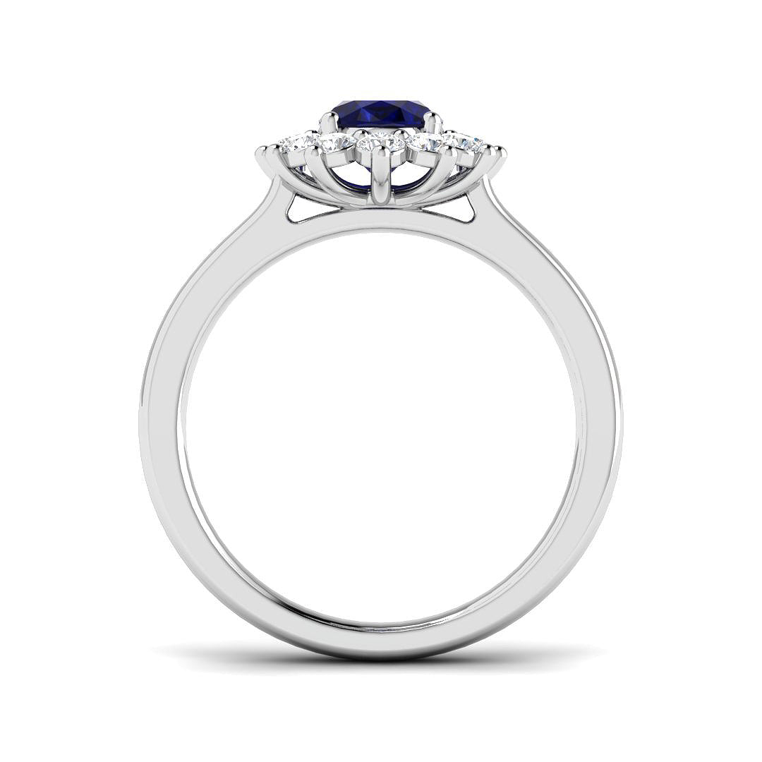 18ct White Gold 1.37ct Blue Sapphire Ring