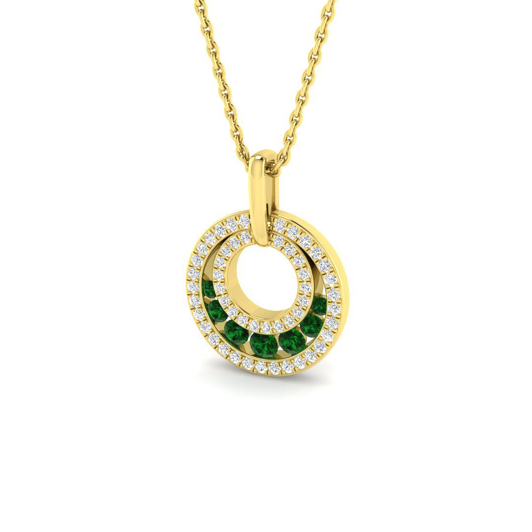 9ct Yellow Gold 0.39ct Emerald Pendant