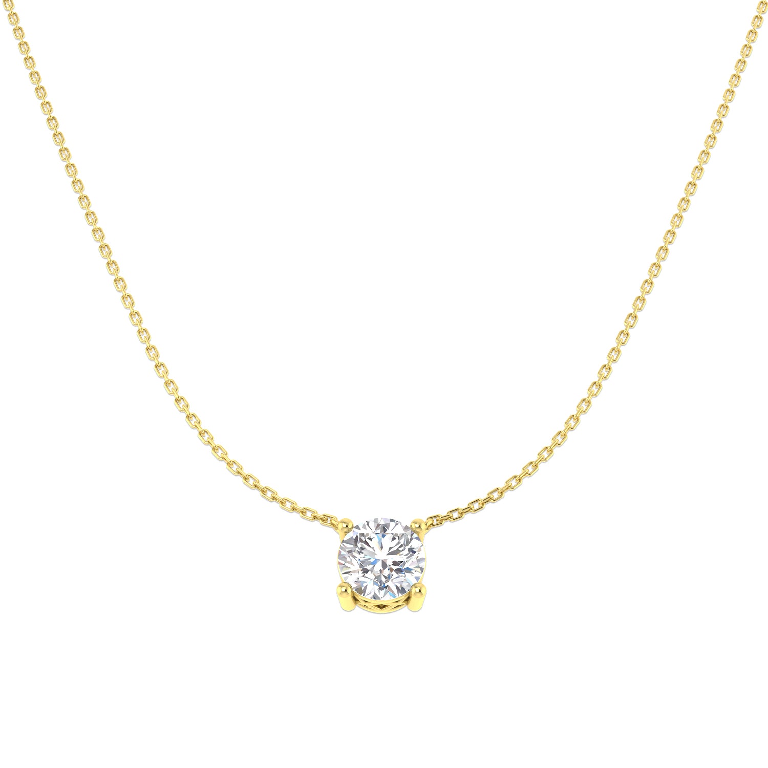 9ct Yellow Gold 2.00ct E VS2 Laboratory Grown CVD Necklace