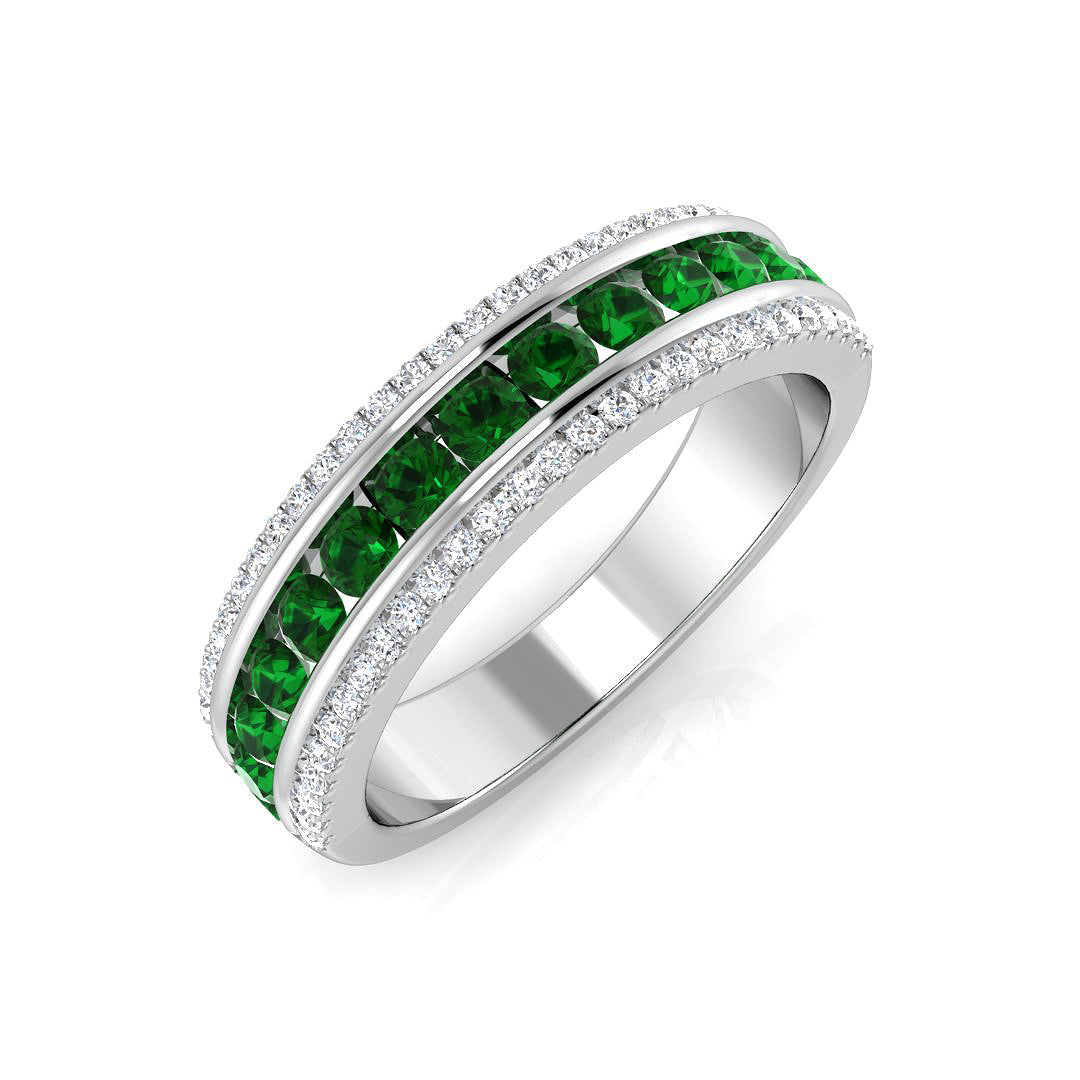 Platinum 0.79ct Emerald Ring