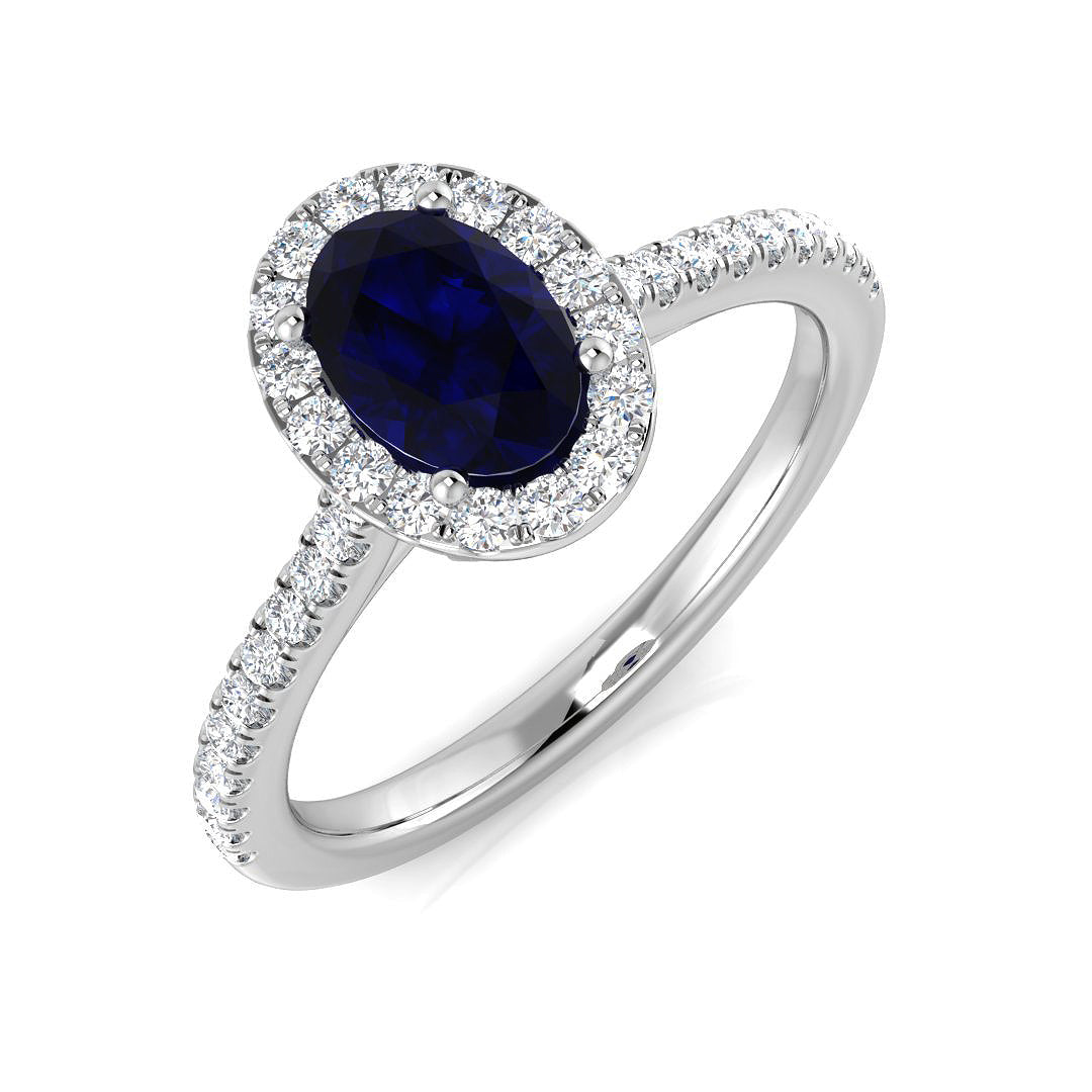 Platinum 0.84ct Blue Sapphire Ring