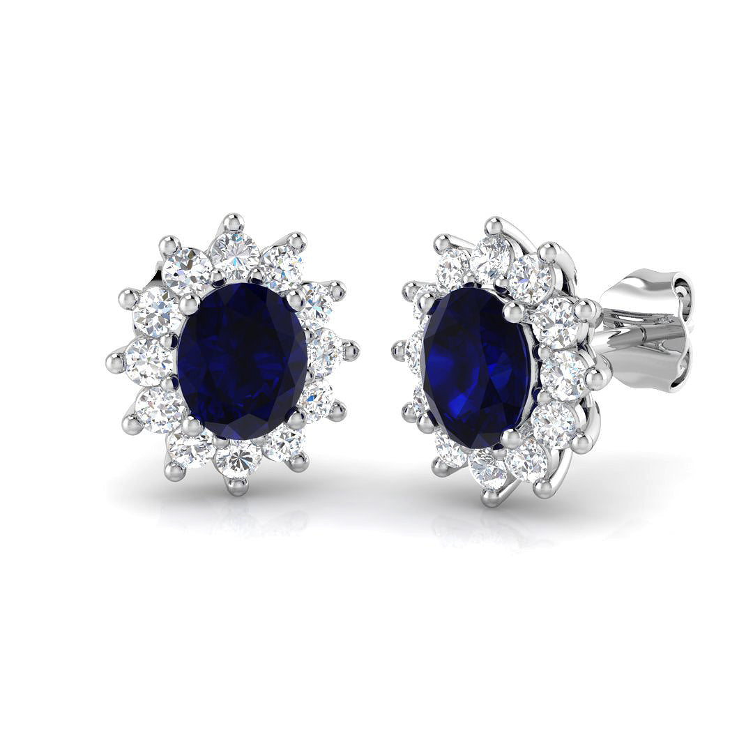 18ct White Gold 2.29ct Blue Sapphire Earrings