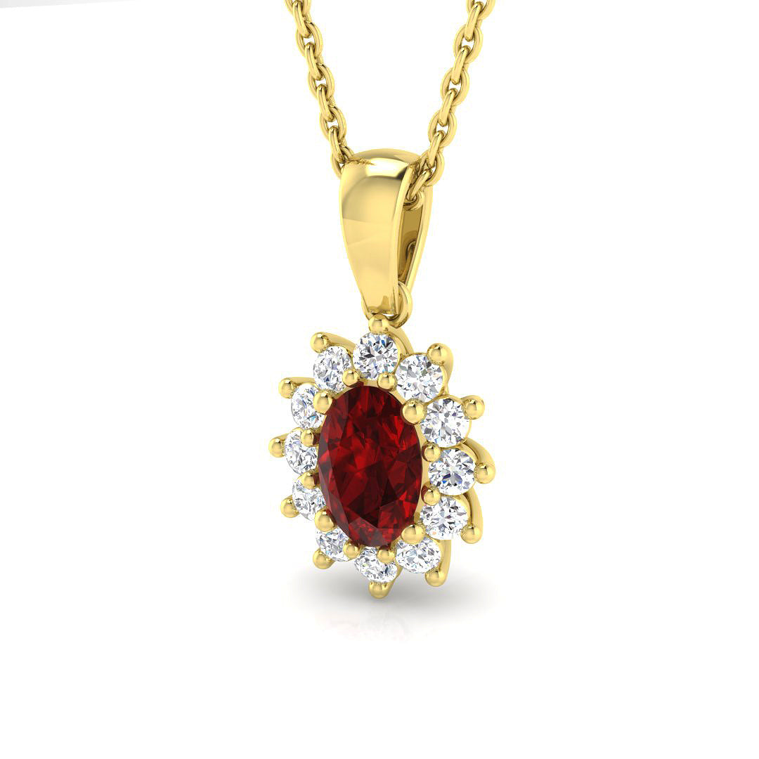 9ct Yellow Gold 0.93ct Ruby Pendant