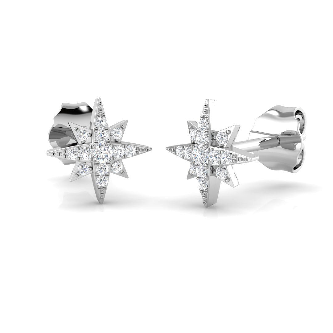 9ct White Gold 0.08ct G SI2 Diamond Earrings