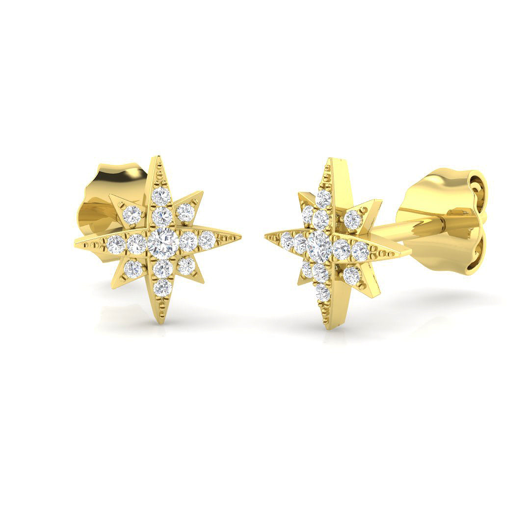 9ct Yellow Gold 0.08ct G SI2 Diamond Earrings