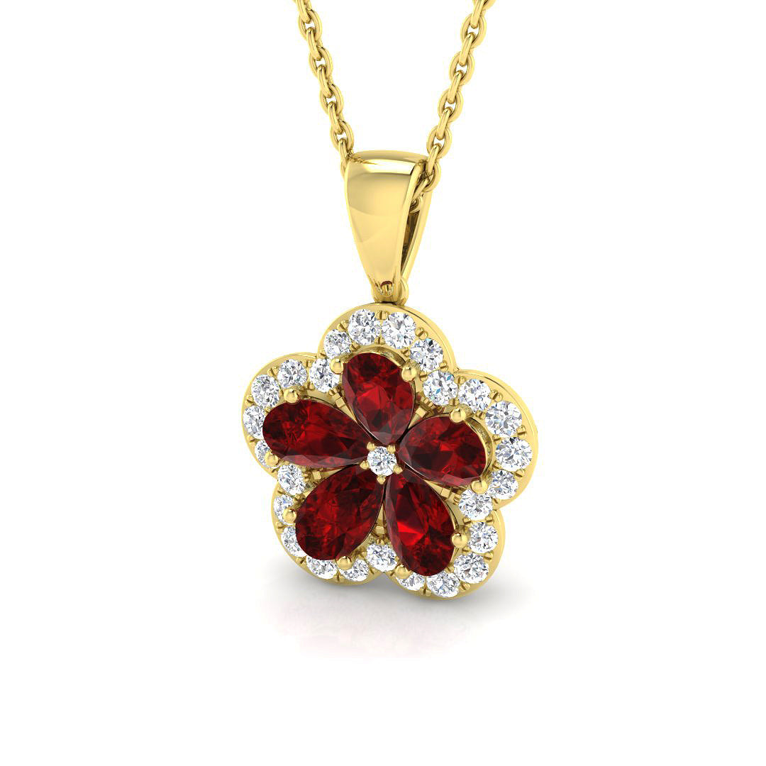9ct Yellow Gold 1.28ct Ruby Pendant