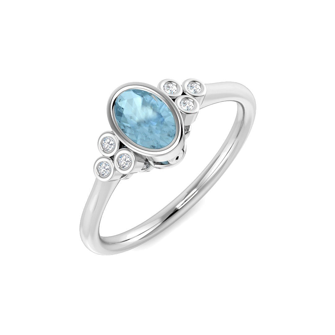 9ct White Gold 0.46ct Aquamarine Ring