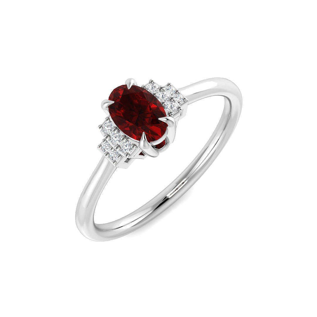 9ct White Gold 0.49ct Ruby Ring