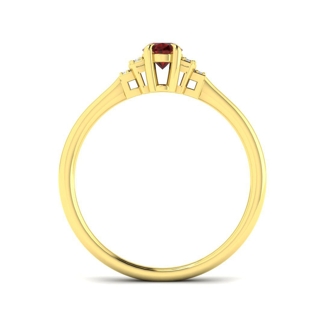 9ct Yellow Gold 0.49ct Ruby Ring