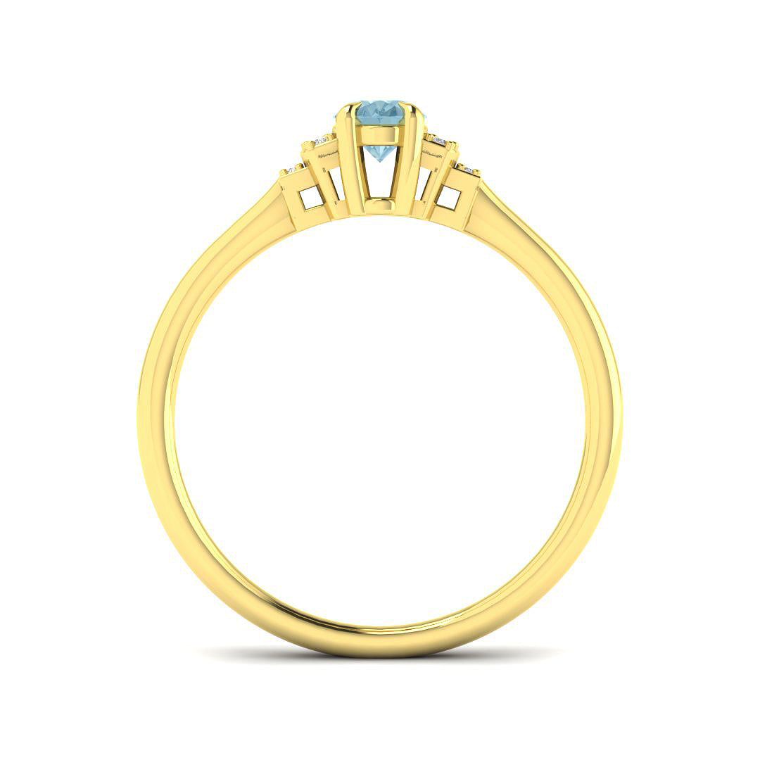 9ct Yellow Gold 0.48ct Aquamarine Ring