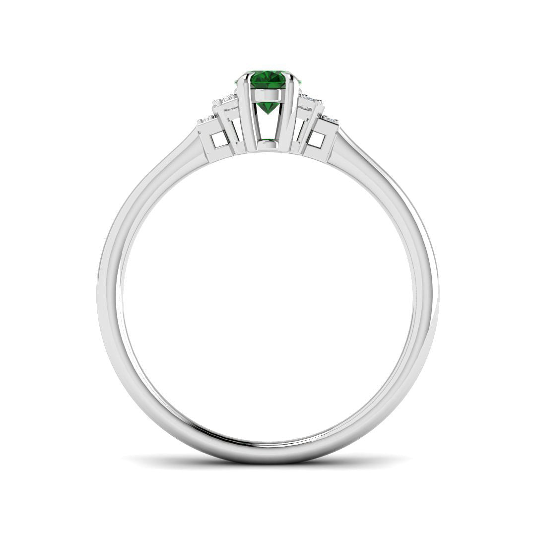 9ct White Gold 0.51ct Emerald Ring