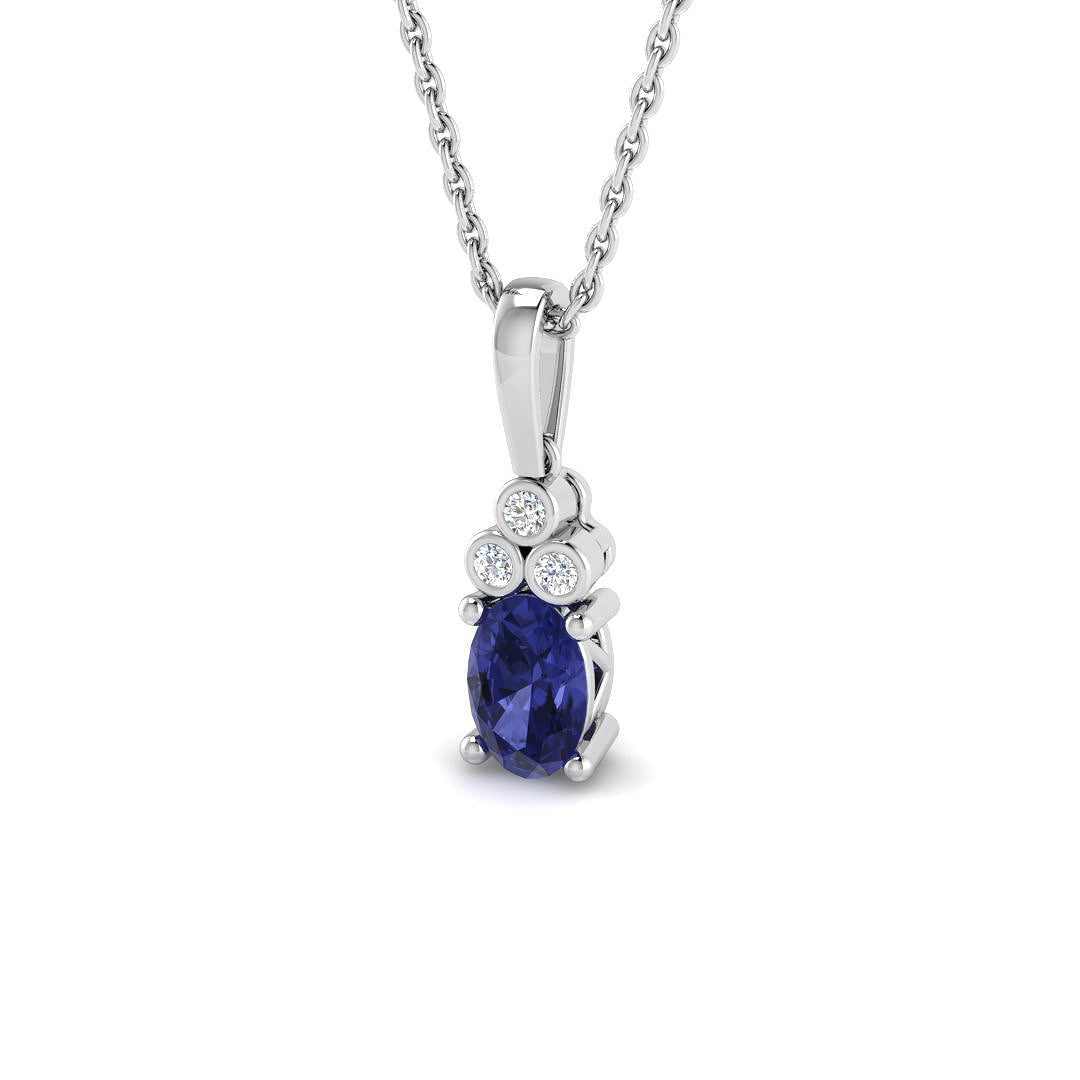 9ct White Gold 0.61ct Tanzanite Pendant